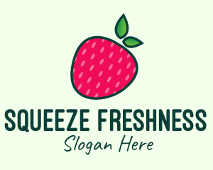 Red Organic Strawberry logo design