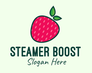 Red Organic Strawberry logo design