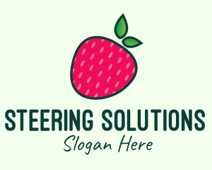 Red Organic Strawberry logo design