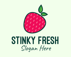 Red Organic Strawberry logo design