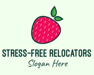 Red Organic Strawberry logo design