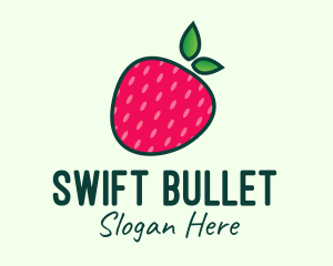 Red Organic Strawberry logo design