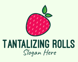 Red Organic Strawberry logo design