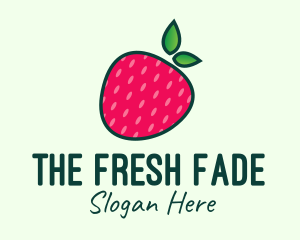 Red Organic Strawberry logo design