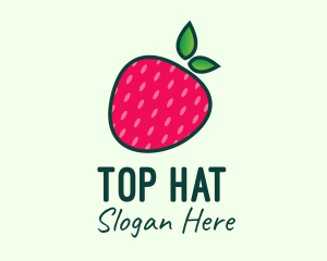 Red Organic Strawberry logo design