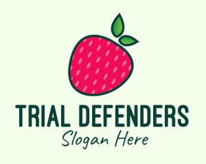 Red Organic Strawberry logo design