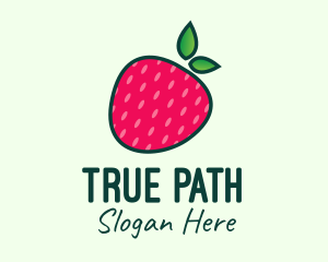 Red Organic Strawberry logo design