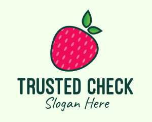 Red Organic Strawberry logo design