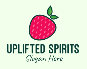 Red Organic Strawberry logo design