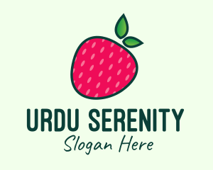 Red Organic Strawberry logo design