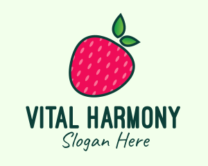 Red Organic Strawberry logo design