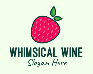 Red Organic Strawberry logo design