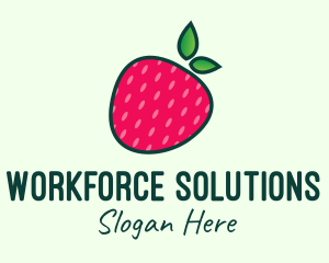 Red Organic Strawberry logo design