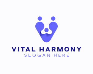 Group Organization Letter V logo design