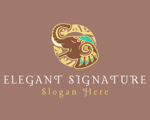 Fancy Elegant Elephant  logo design