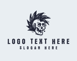 Rustic Punk Skull logo