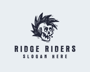 Rustic Punk Skull logo design