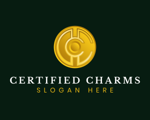 Financial Coin Medallion Letter C logo design