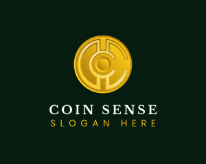 Financial Coin Medallion Letter C logo design