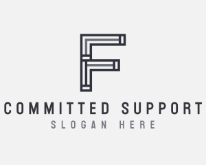 Strong Minimal Letter F logo design