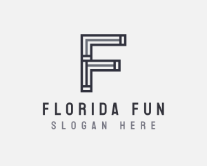 Strong Minimal Letter F logo design