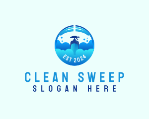 Disinfectant Cleaning Mop logo design