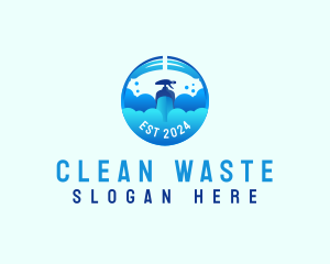 Disinfectant Cleaning Mop logo design