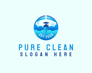 Disinfectant Cleaning Mop logo design