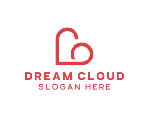 Dating Heart Cloud logo design