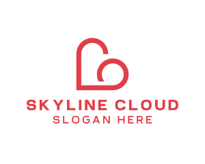 Dating Heart Cloud logo design