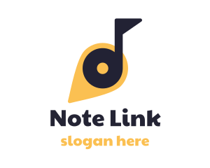 Musical Note Pin logo design