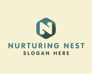 Tech Consulting Letter N logo design