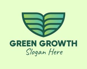 Green Environmental Leaf logo design