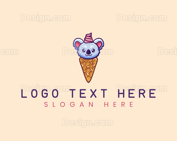 Koala Ice Cream Animal Logo