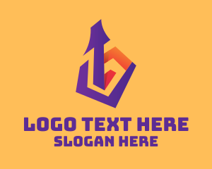 Geometric Purple Guitar logo