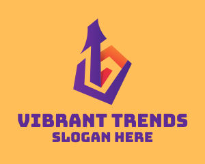 Geometric Purple Guitar logo