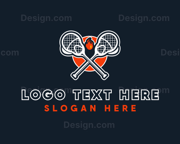 Lacrosse Stick Fire Logo