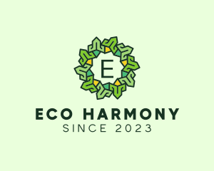 Nature Wreath Eco Flower logo design