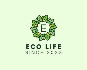 Nature Wreath Eco Flower logo design