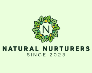 Nature Wreath Eco Flower logo design