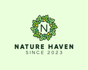 Nature Wreath Eco Flower logo design