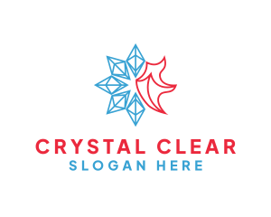 Flame Ice Crystal logo design