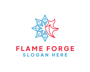 Flame Ice Crystal Energy logo design