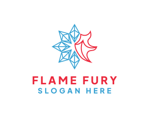 Flame Ice Crystal logo design