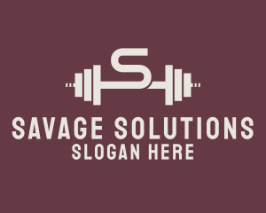 Weightlifting Gym Letter S  logo design