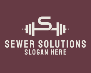 Weightlifting Gym Letter S  logo design