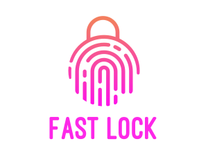 Fingerprint Biometric Lock logo design