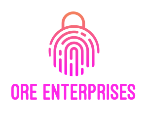 Fingerprint Biometric Lock logo design