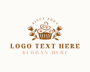 Cupcake Dessert Floral logo