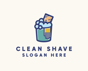 Bucket Sponge Cleaning  logo design